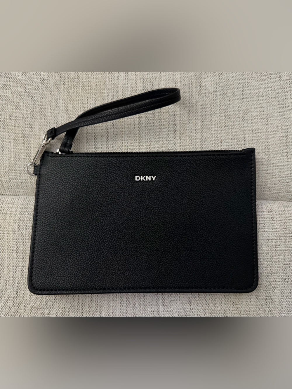 DKNY black wristlet pouch